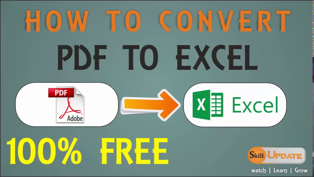 free convert pdf to excel